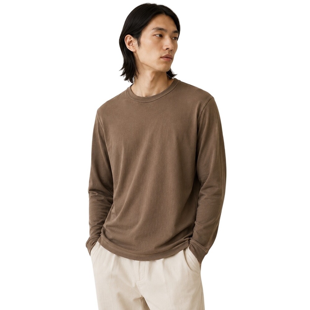 Lemaire French Terry Crewneck Sweatshirt Brown XL 100% Cotton Made Portugal